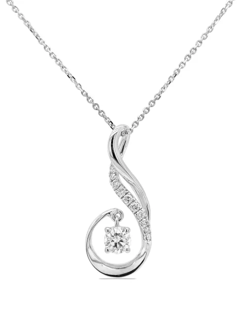 HYT Jewelry 18kt white gold diamond pendant necklace Silver HRP09