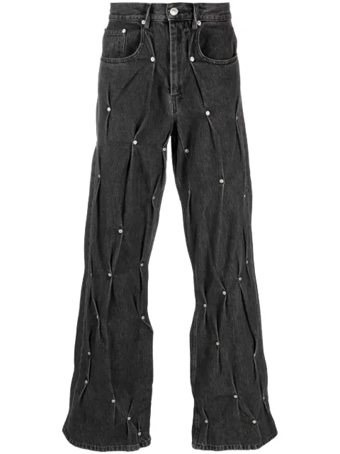 KUSIKOHC Multi-Rivet straight-leg jeans Black KUF3MT11APT1021