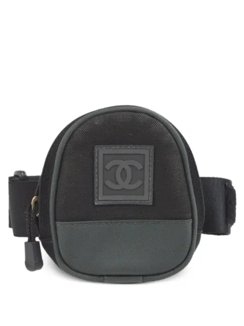 CHANEL Pre-Owned 2003 Sports line logo-appliqué belt bag Black 8574733