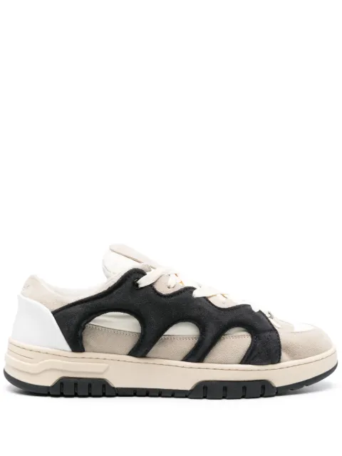 SANTHA two-tone panelled suede sneakers Neutrals 10SA01423101101