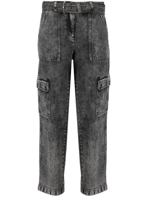 Michael Michael Kors belted washed straight-leg jeans Black MH330JHBB6
