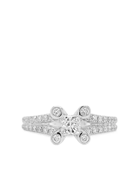 HYT Jewelry 18kt white gold diamond ring Silver R07HR