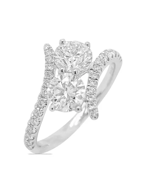 HYT Jewelry platinum white diamond ring Silver R163JH