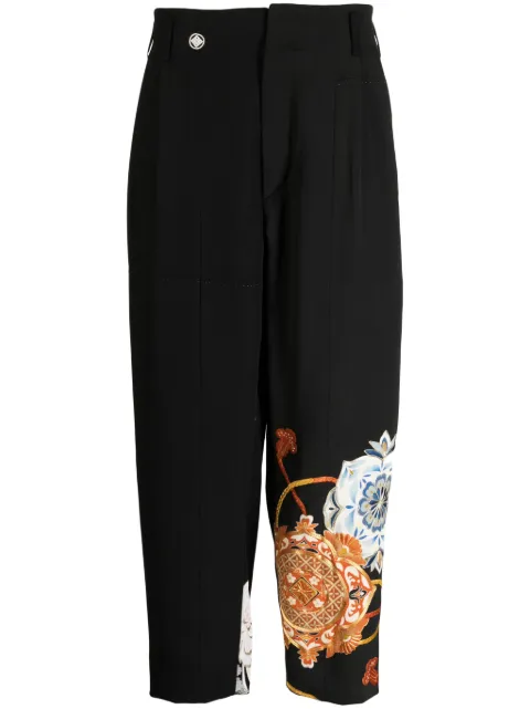 Children Of The Discordance tapered cropped trousers Black COTDNYPT029