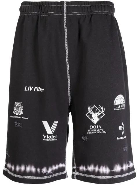 Children Of The Discordance graphic-print elasticated-waistband shorts Grey COTDPT027D