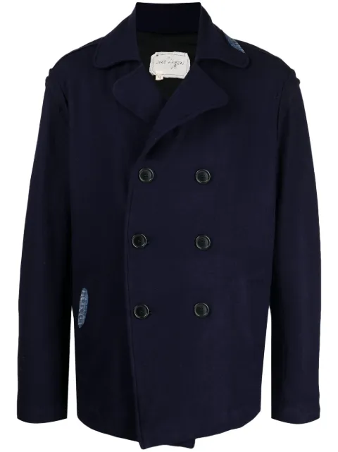 Greg Lauren denim-patch double-breasted jacket Blue GM034