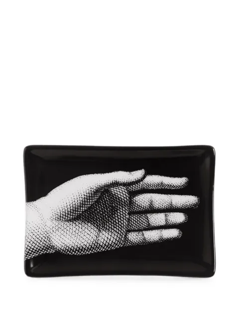 Fornasetti Mano hand-motif porcelain ashtray Black P37X100