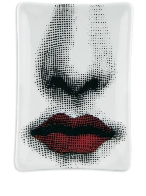 Fornasetti Tema e Variazioni Bocca porcelain ashtray White P37Y100
