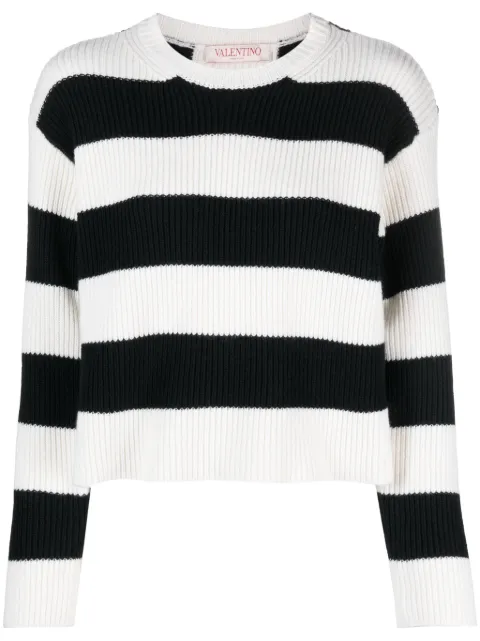 Valentino Garavani striped virgin wool jumper Black BKC50K89B