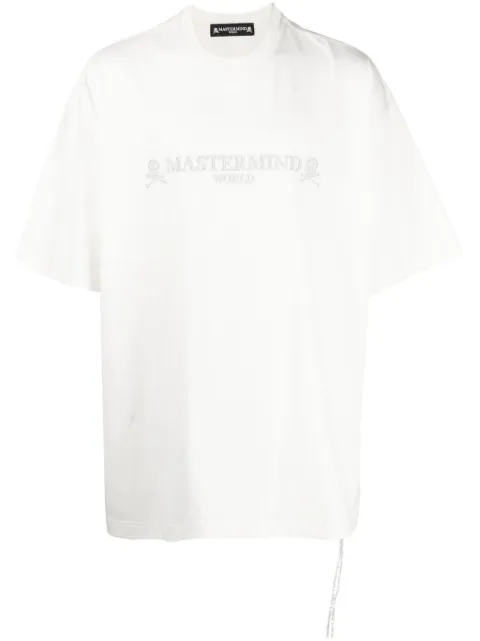 Mastermind World logo-embroidered cotton T-shirt White MW23S11TS036018