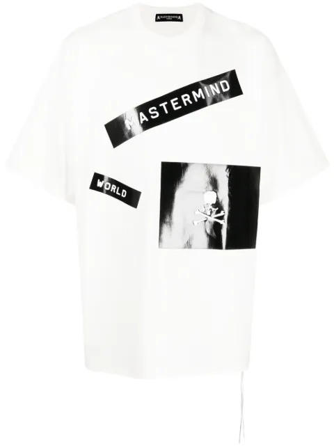 Mastermind World logo-print cotton T-shirt White MW23S11TS060018WHT