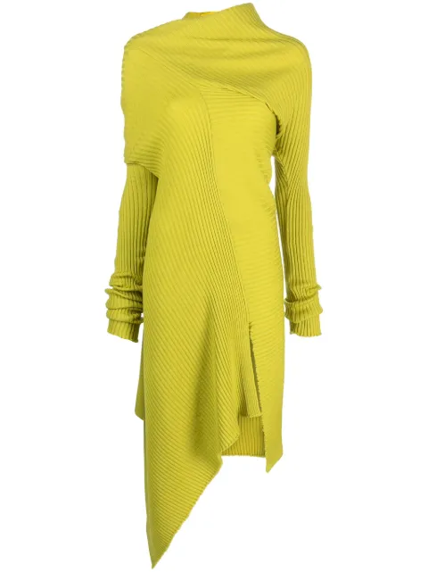 Marques'Almeida draped merino wool midi dress Green KN0027MKN