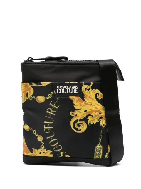Versace Jeans Couture Chain Couture-print messenger bag Black 75YA4B85ZS930