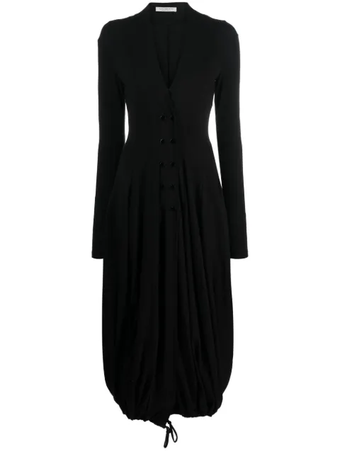 Philosophy Di Lorenzo Serafini V-neck double-breasted midi dress Black A04077120