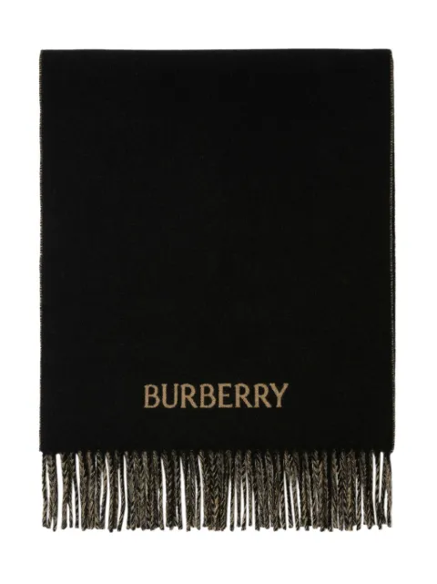Burberry EKD two-tone cashmere scarf Black 8078783