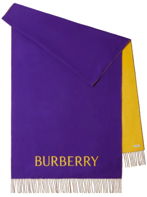 Burberry rose-print cashmere scarf Purple 8079156