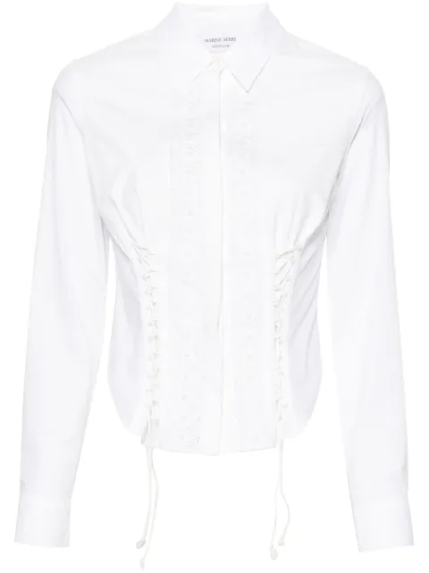Marine Serre Household corset-style cotton shirt White WSI018WH10