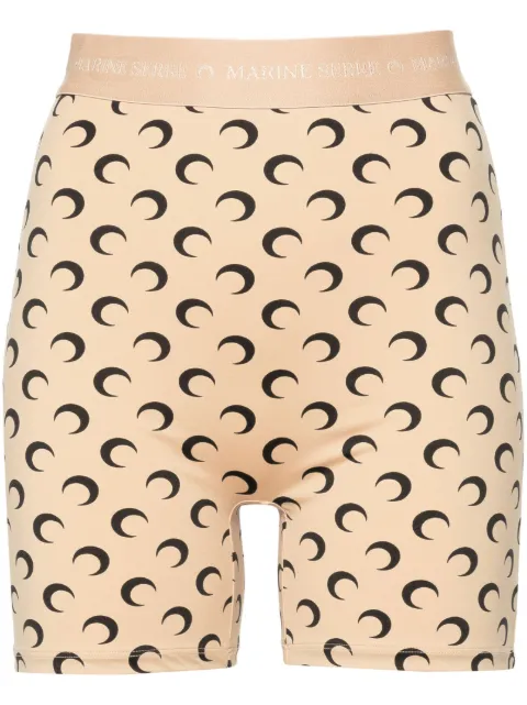 Marine Serre moon jersey mini shorts Neutrals WSH007ACJER0001