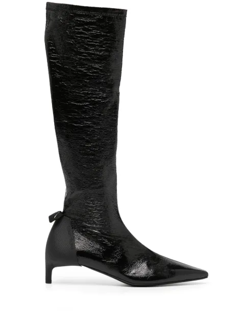Courrèges Scuba Vinyl 30mm leather boots Black 323SBT001VY0015