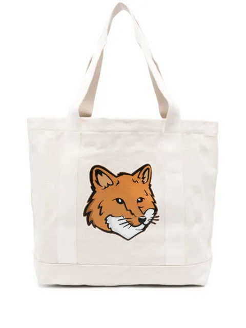 Maison Kitsuné Fox Head canvas tote bag Neutrals LW05101WW0050