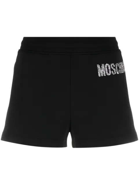 Moschino logo-embellished organic cotton shorts Black A03295428