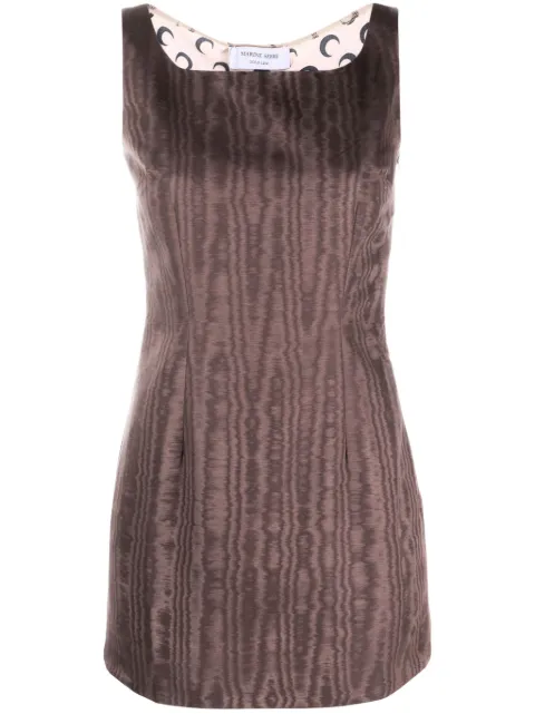 Marine Serre Crescent-Moon panelled minidress Brown WDR052CWOV0001