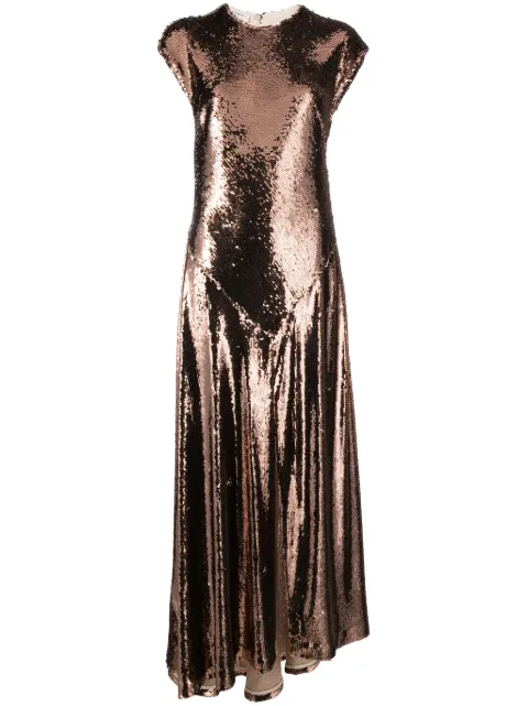 Philosophy Di Lorenzo Serafini pleated sequinned gown Pink A04547125