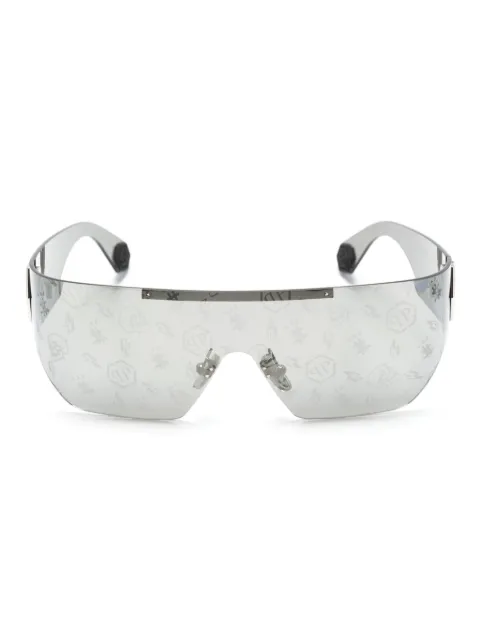 Philipp Plein Eyewear Plein Hero logo-plaque sunglasses Grey SPP029M