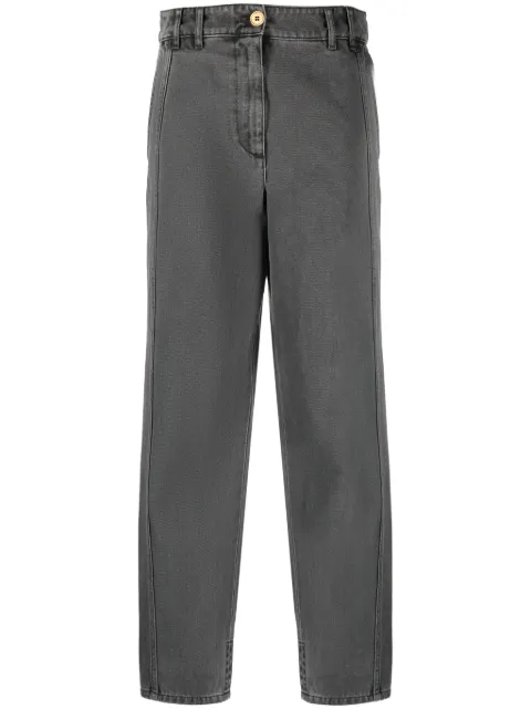 Patou embroidered-logo straight-leg jeans Black TR0320081959A