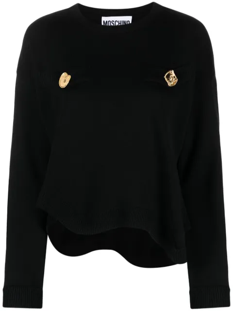 Moschino asymmetric-hem virgin wool jumper Black A09115400