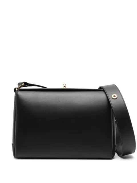 Plan C twist-lock leather shoulder bag Black TRCBB06A00LV047