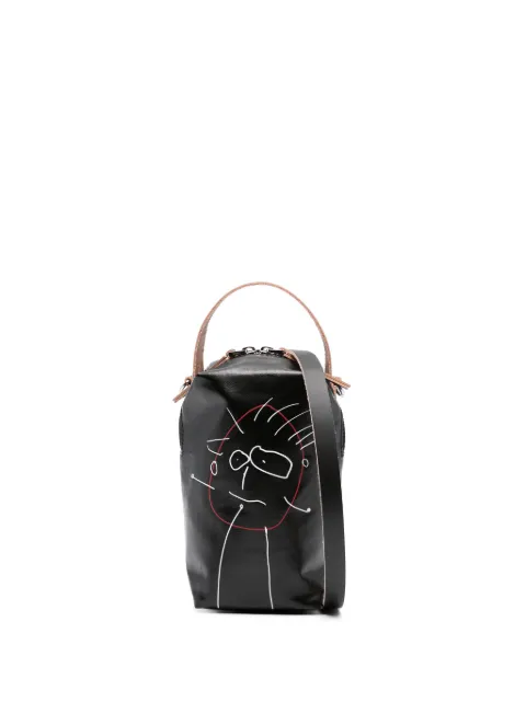 Plan C Pili And Bianca leather crossbody bag Black POCPC51B07TU001