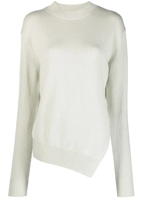 Studio Nicholson Shiso asymmetric-hem knitted jumper Neutrals SHISOSNW1285
