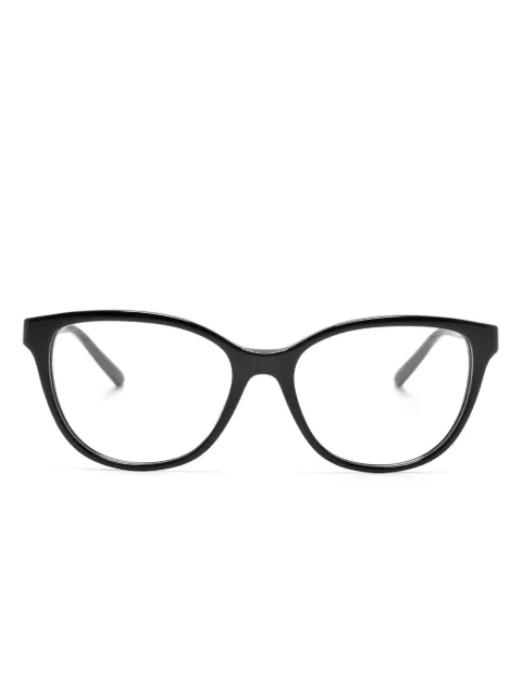 Emporio Armani logo-plaque oversize-frame glasses Black EA3190