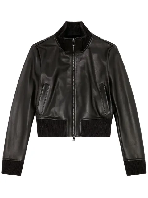 Diesel L-Hung logo-embossed leather jacket Black A104060WFAU