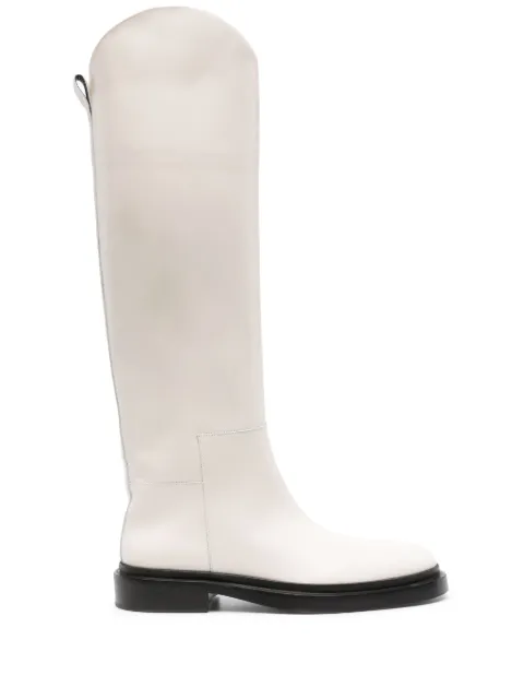Jil Sander leather knee-high riding boots White J15WW0020PS361