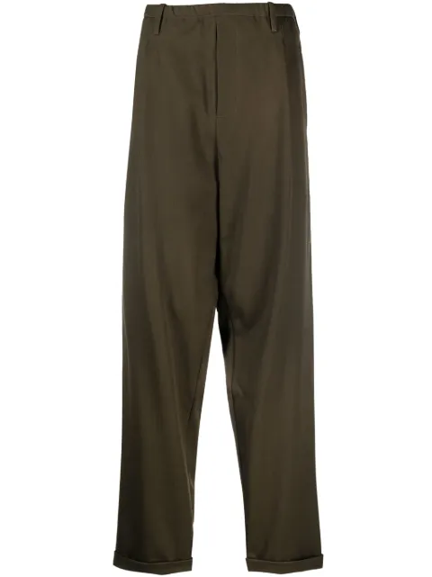 Magliano drop-crotch virgin-wool trousers Green Q68015907