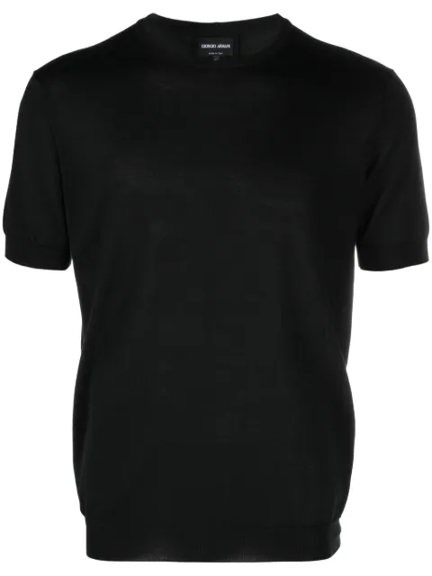 Giorgio Armani fine-knit T-shirt Black 3HSM38SM63Z