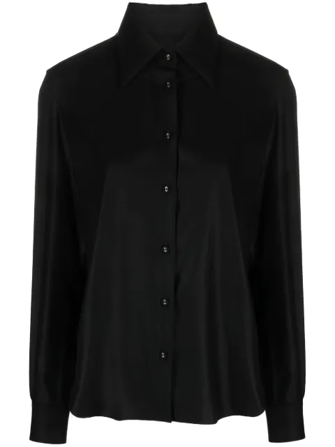 Officine Generale long-sleeve virgin wool shirt Black W23WOVS072