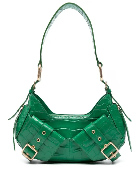 BIASIA Y2K crocodile-embossed leather shoulder bag Green FBBP70001COC