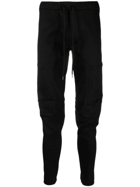 Attachment drawstring-waist slim-cut trousers Black AP32049