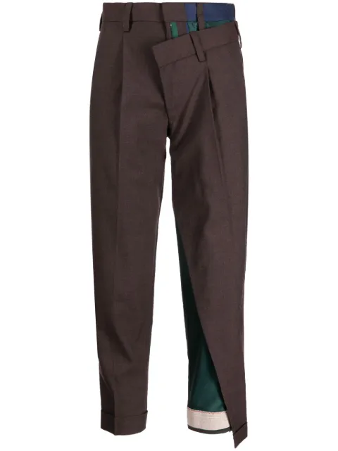 Kolor high-waisted cropped trousers Brown 23WCLP05105