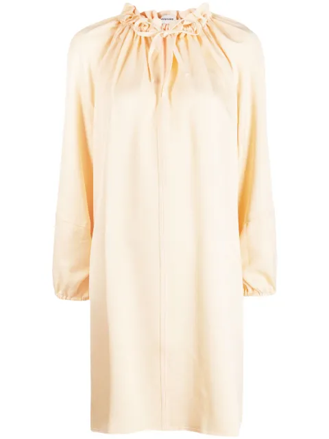 GOODIOUS tie-fastening wide-sleeves dress Yellow GDF23D01