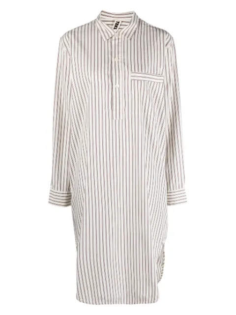 TEKLA striped organic-cotton nightshirt Neutrals SWNHS
