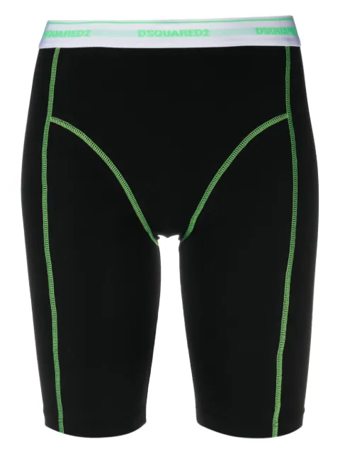 DSQUARED2 logo-waistband mid-thigh shorts Black D8N624460ISA01