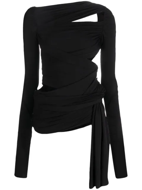 The Attico cut-out draped top Black 246WCT258A014