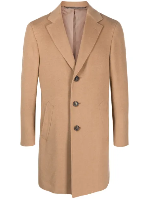 Canali notched-lapels single-breasted coat Brown FX04796E55818