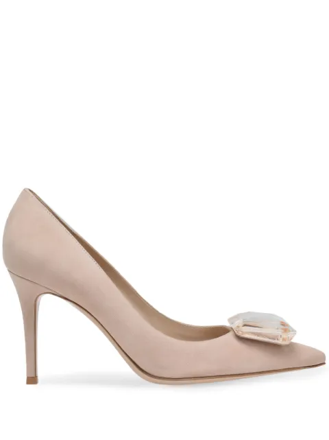 Gianvito Rossi Jaipur 85mm suede pumps Neutrals G2218985RICCAM
