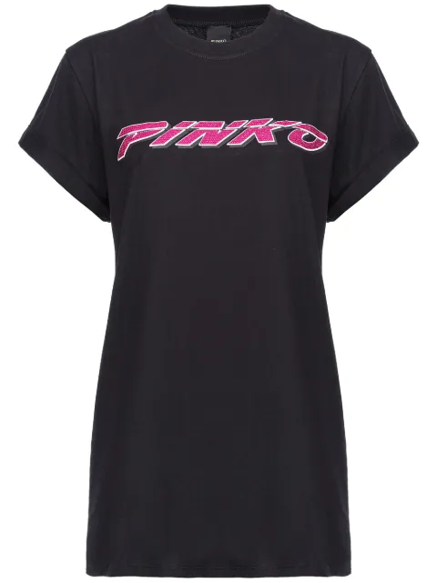 PINKO logo-embellished cotton T-shirt Black 103138A1P7ZW1