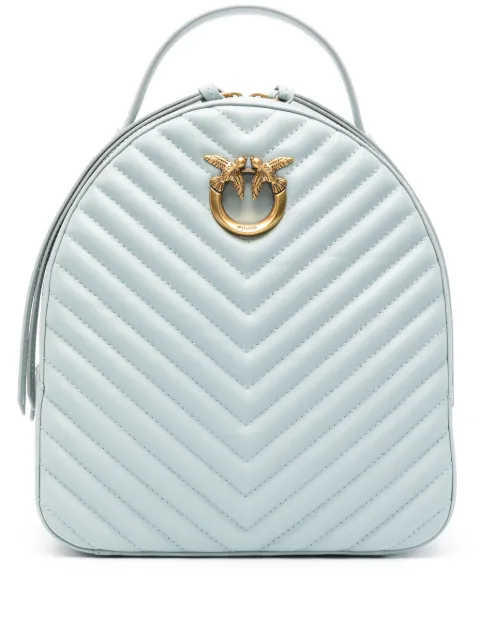 PINKO Love quilted leather backpack Grey 102530A1J2E68Q